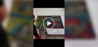 Washing a baby rug