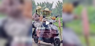 Китайцы нашли нестандартный способ защитить лицо от солнца
