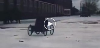 Генри Форд за рулем своего первого автомобиля