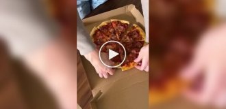 Как компактно сложить коробку с пиццей
