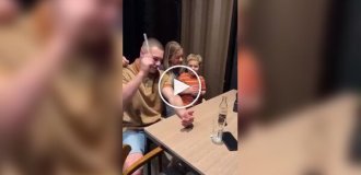 A man impressed his son with a trick