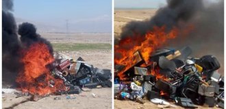 Міністерство чесноти Афганістану спалило 500 музичних інструментів (2 фото)