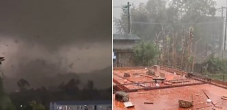 Hail the size of a coconut fell in southern China (2 photos + 3 videos)