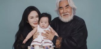 Late fatherhood under fire: The Chinese ridiculed a 74-year-old director (3 photos + 1) (video)