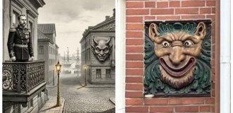 A devilish face on a facade that shamed the womanizing king (7 photos)
