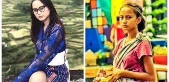 How a girl begging on the street suddenly became a model (9 photos)