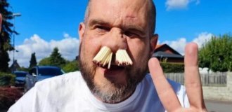 Житель Швеции установил рекорд с 81 спичкой в носу ради восхищения детей (2 фото)