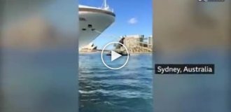 A Man Tried to Climb a Cruise Ship on a Rope