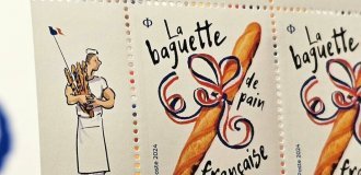 In France, they released stamps with baguettes that smell like fresh bread (4 photos)