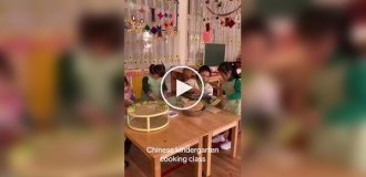 Кулинарный урок в китайском детском садике