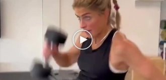 Тренировка спортсменки на позднем сроке беременности