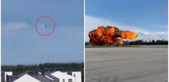The crash of a Polish training aircraft was caught on video (3 photos + 3 videos)