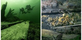 За затонувшем средневековом корабле найден ящик для боеприпасов (4 фото)