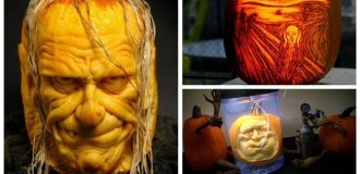 35 cases when people turned a pumpkin into something truly unique and impressive (36 photos)