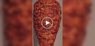 A bakery released a cake in the shape of a spit with meat