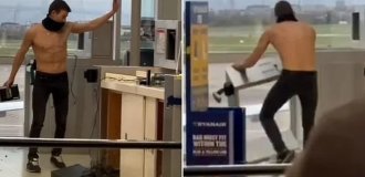 A passenger who missed his flight caused a disturbance at an Irish airport (1 photo + 3 videos)