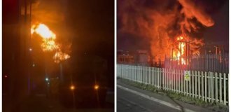 One of the largest airports in the world suspended operations due to a fire at a power substation (1 photo + 4 videos)