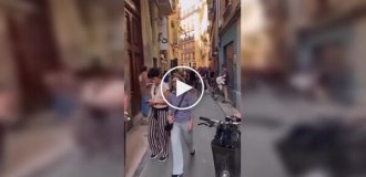 In Spain, tourists were booed for riding bicycles in a prohibited area