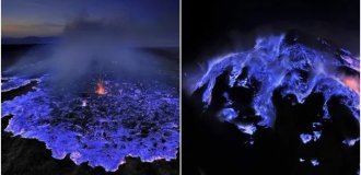 The Kawah Ijen phenomenon: why an Indonesian volcano spews blue-violet flames (3 photos + 3 videos)