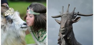 The story of an unusual sculpture that became the result of an old tradition of coronating a goat (12 photos)