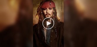 Китаянка превращается в знаменитостей с помощью грима