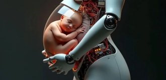 В Китае создают гуманоида, способного выносить и родить ребёнка (5 фото)