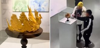 Ребёнок повредил золотой экспонат в музее (6 фото + 1 видео)