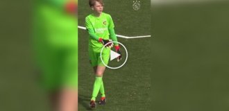 An offensive mistake by the goalkeeper