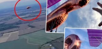 Парапланерист чуть не погиб из-за воздушного шарика (2 фото + 1 видео)