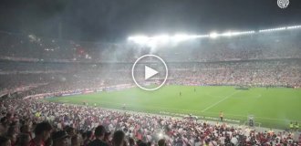 A cheerful atmosphere at the stadium in Argentina