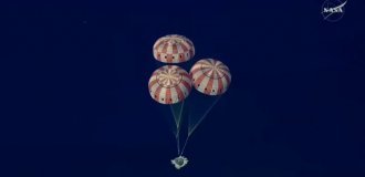 Корабль "Орион" с астронавтами лунной миссии "Артемида-2" вернулся на Землю, сообщает NASA (6 фото + 2 видео)