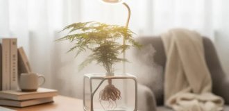 Прозрачный горшок для выращивания растений без почвы и полива (4 фото + 1 видео)