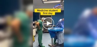A medical student's first day at work