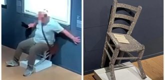In a museum in Verona, a tourist broke the "Van Gogh chair" for the sake of an impressive photo (2 photos + 1 video)