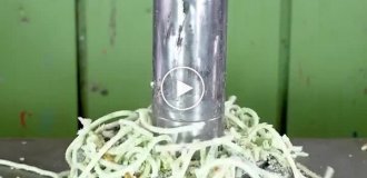 Залипательное видео: гидравлический пресс против разных предметов