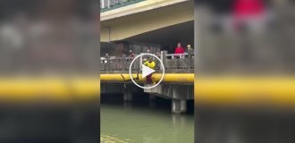 Випробування гідрофойлу під мостом закінчилося падінням у воду