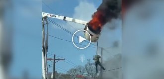 В США электрик чуть не сгорел во время ремонтных работ