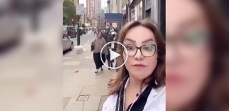 Женщина в шоке от увиденного на улицах Лондона