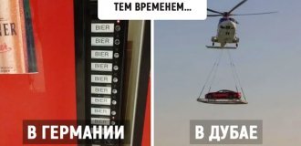 19 снимков  из серии «тем временем в…», которые высмеивают стереотипы  о разных городах и странах (20 фото)