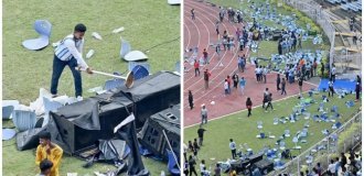 В Индии болельщики устроили на стадионе погром из-за Лионеля Месси (3 фото + 4 видео)