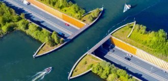 Aqueduct in Veluwemeer (3 photos + video)