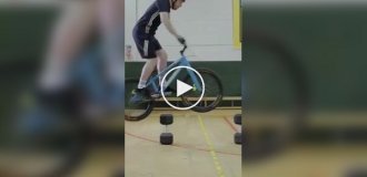 A Scottish Cycling Trialist Turned a Gym into an Extreme Stunt Track