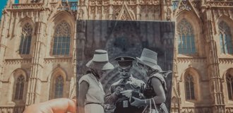 Окно в прошлое: житель Баку комбинирует старые фото с современными видами (26 фото)