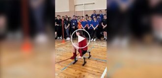 A physical education teacher surprised her students with her preparation