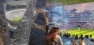 В Саудовской Аравии планируют построить стадион на крыше небоскреба (4 фото + 1 видео)