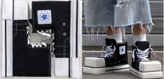 Parisian designers create square sneakers (3 photos + 1 video)