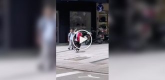 Dance battle between two schoolchildren