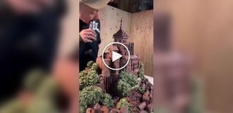 A man builds architectural masterpieces out of chocolate