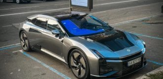 An incredible Chinese electric car with a range of 700 km was spotted in Kyiv (5 photos)