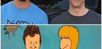 Ryan Gosling and Mikey Day dressed as Beavis and Butt-head at the premiere (2 photos + video)